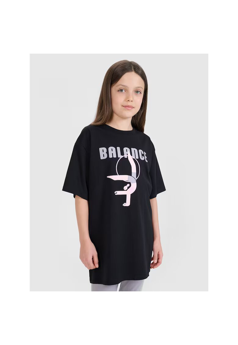4F Tricou fete JRSS25TTSHF2646-20S - - Bumbac - Negru