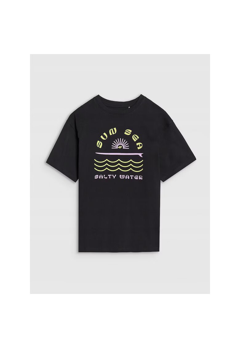 4F Tricou fete JWSS25TTSHF1870-20S - - Bumbac - Negru