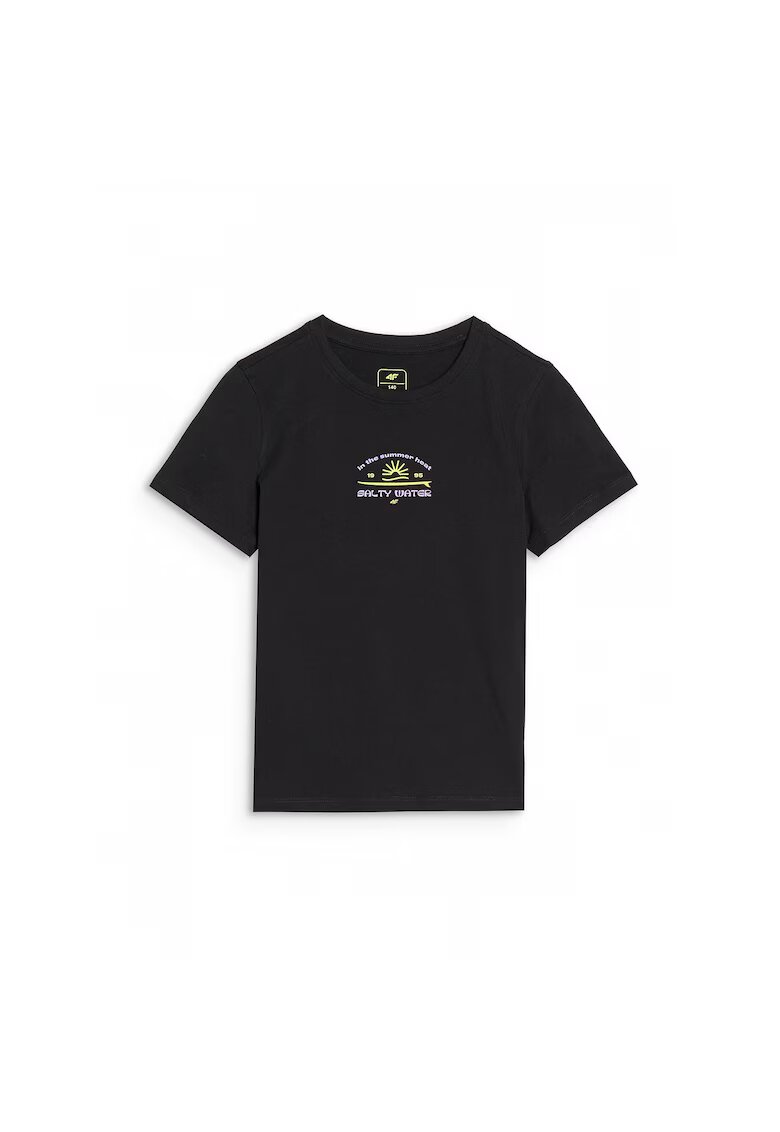 4F Tricou fete JWSS25TTSHF1871-20S - - Bumbac - Negru