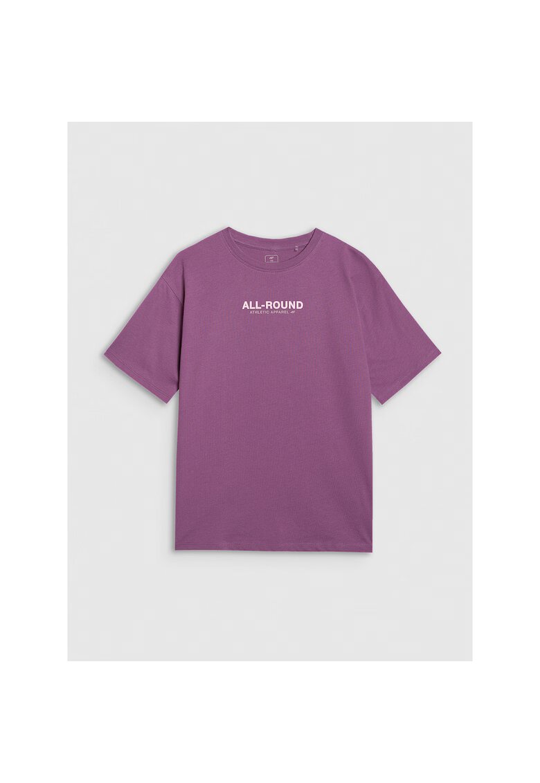 4F Tricou Fete Oversize Bumbac Junior - 67451 - Violet inchis