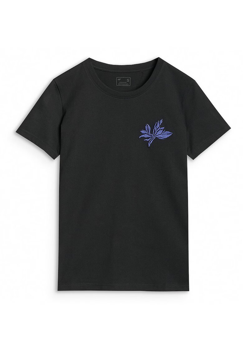 4F Tricou Negru - 100% Bumbac - Negru