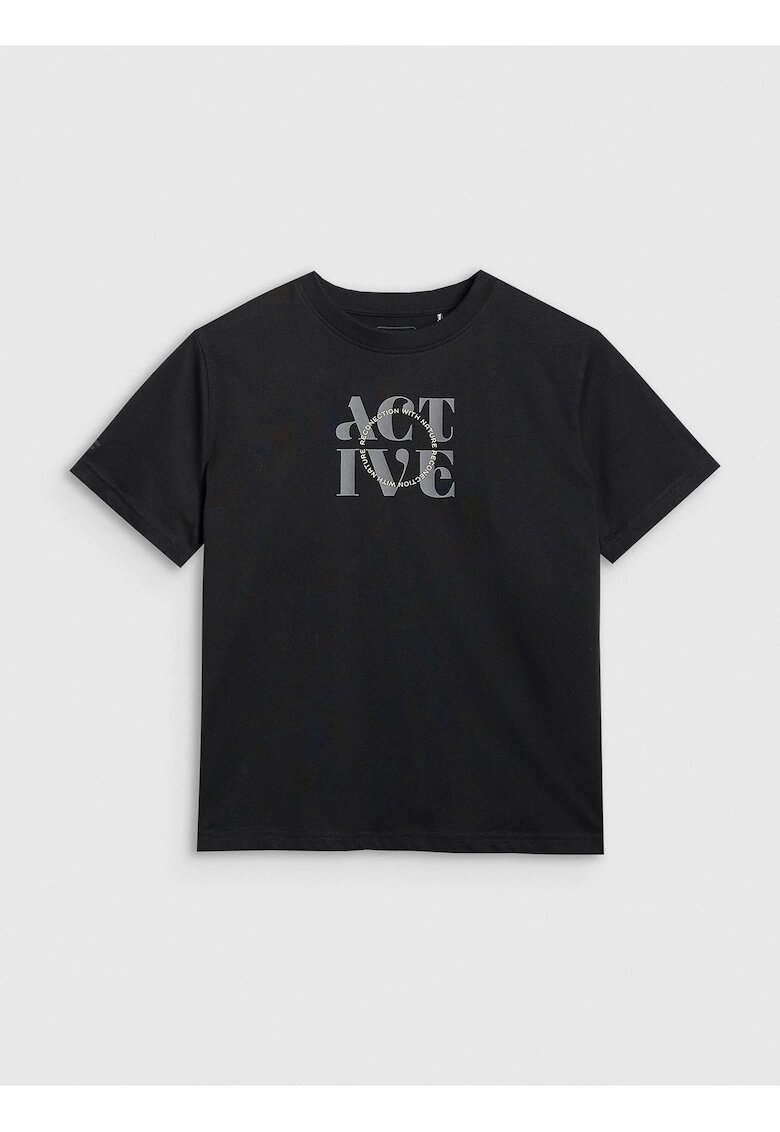 4F Tricou negru dama din bumbac - Negru