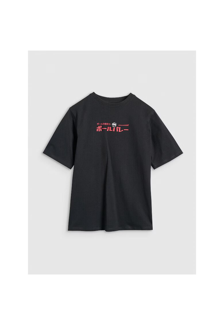 4F Tricou Oversize Baieti Junior - 100% Bumbac - 45676 - Negru
