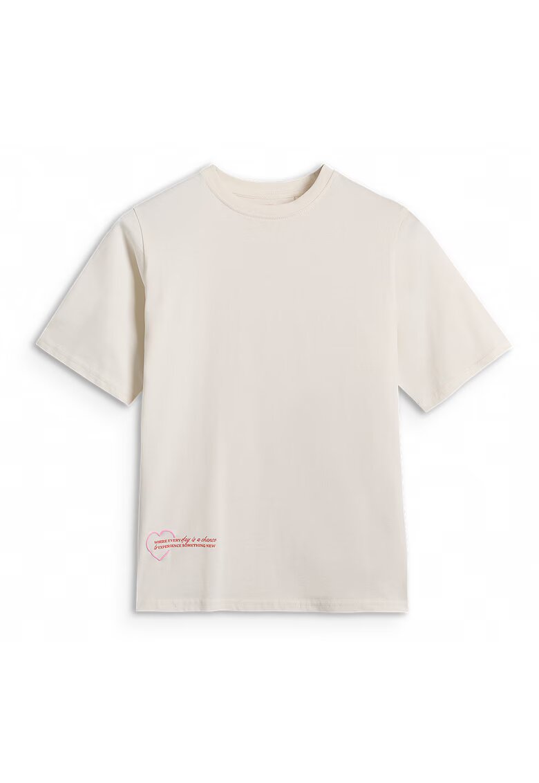 4F Tricou Oversize Bumbac - Junior - 45676 - Alb ecru
