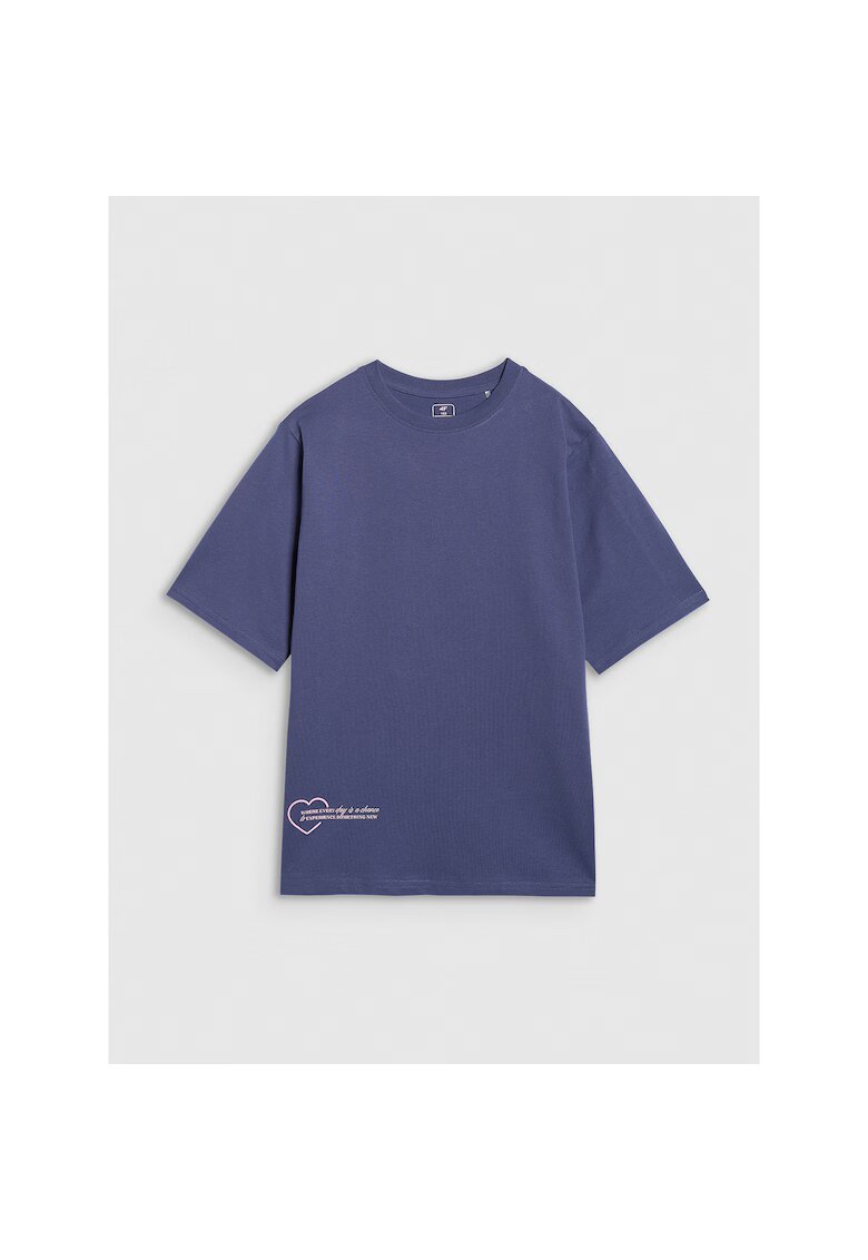 4F Tricou Oversize Fete Junior Bumbac - 78664 - Albastru