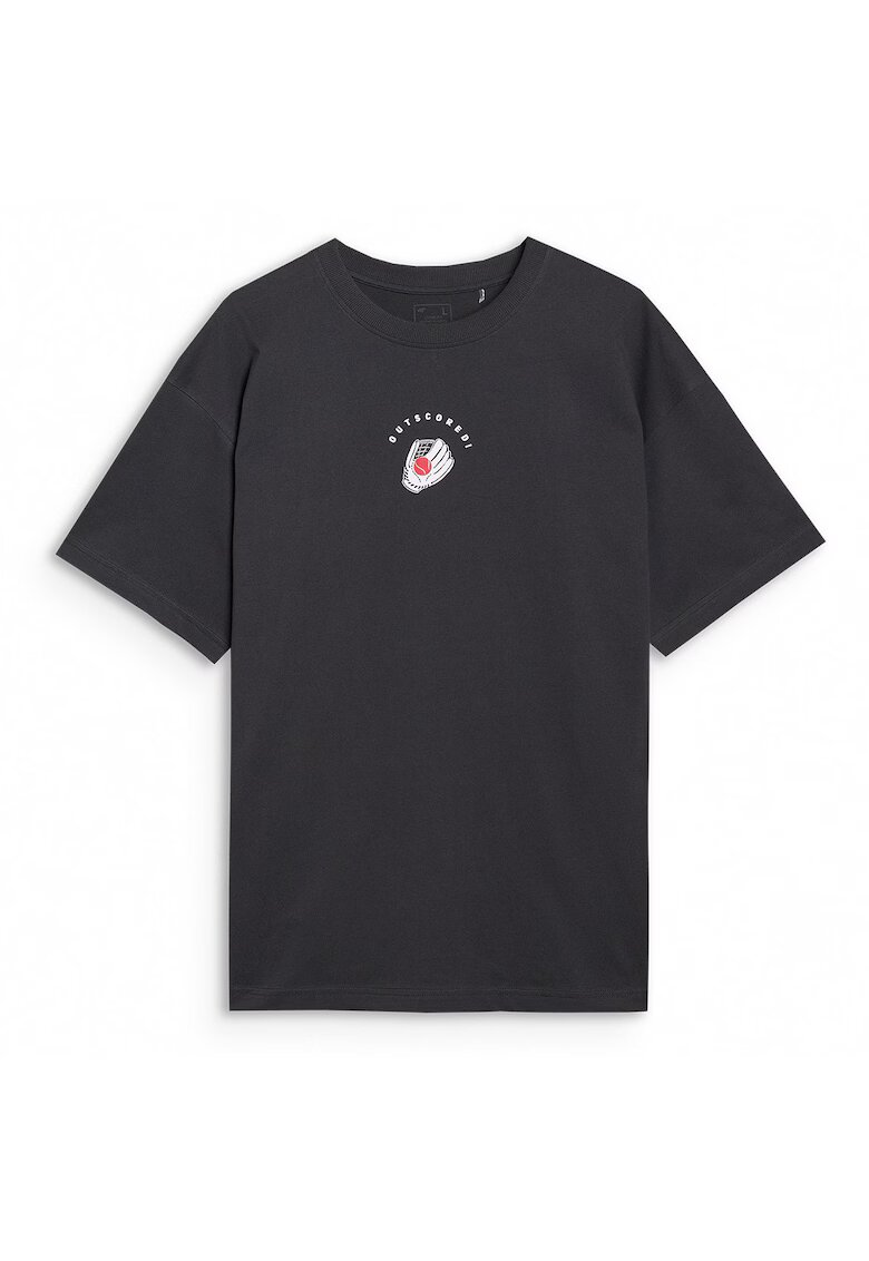 4F Tricou Oversize Negru 100% Bumbac - SS25 - Negru