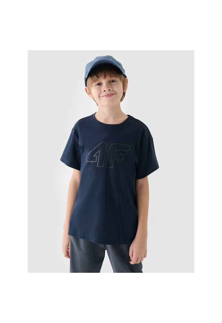 4F Tricou pentru baieti - 100% bumbac - albastru