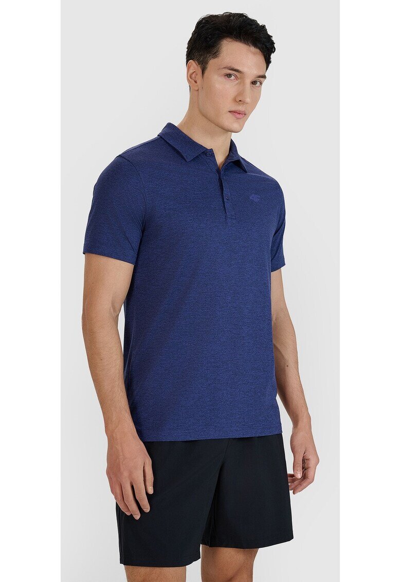 4F Tricou polo barbat croiala normala - elastic - albastru marin - material sintetic