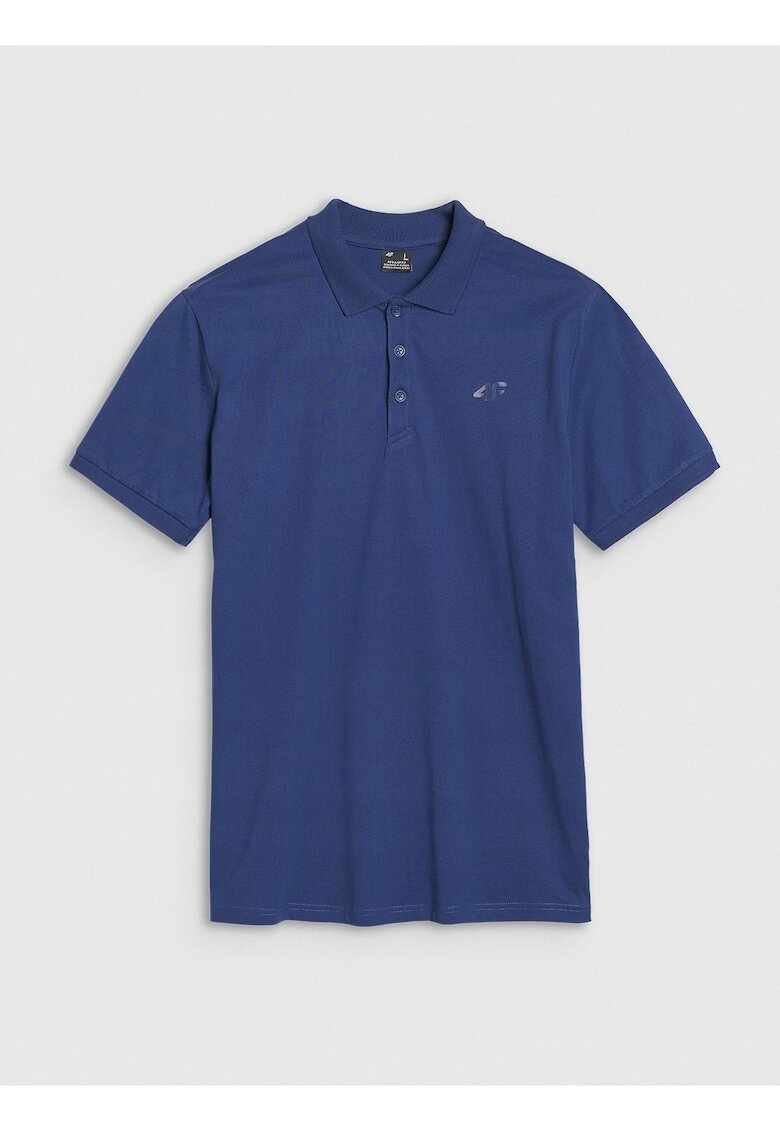 4F Tricou polo barbati bumbac - albastru marin - croiala normala - guler clasic cu 3 nasturi