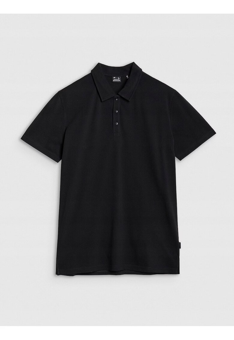 4F Tricou polo barbati croiala obisnuita - bumbac 100% - negru