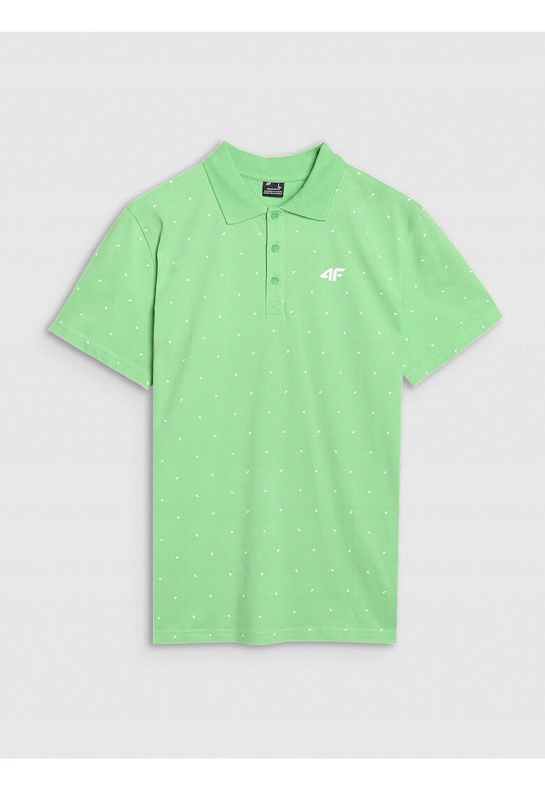 4F Tricou polo barbati imprimeu integral - verde - 100% bumbac - Verde