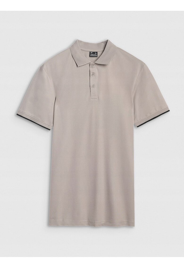 4F Tricou polo barbati - regular - gri - bumbac