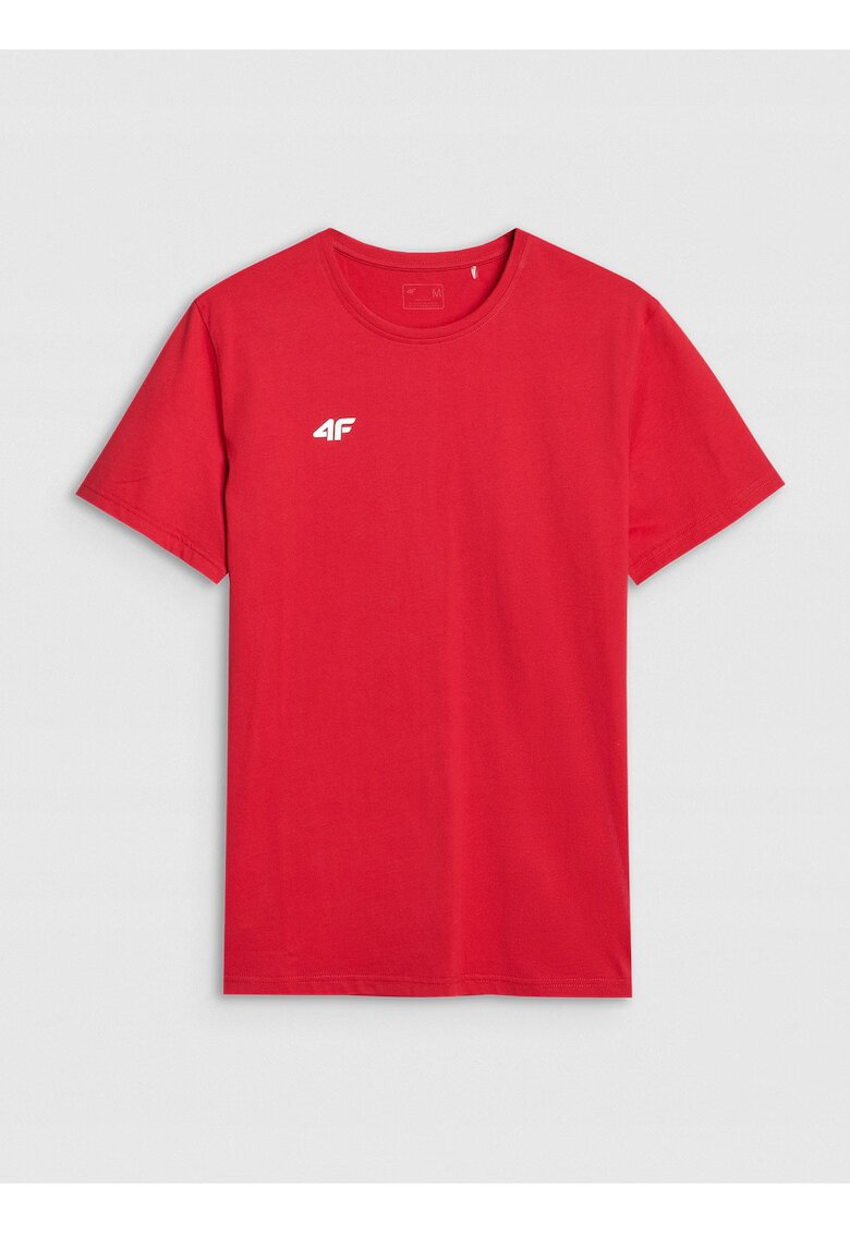 4F Tricou polo barbati rosu - bumbac - croiala obisnuita - guler clasic cu 3 nasturi