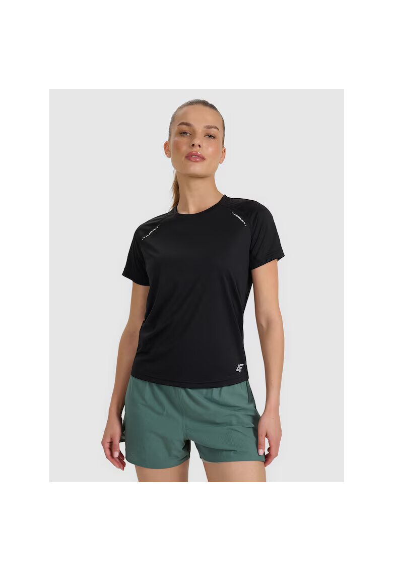 4F Tricou sport - alergare pe teren - uscare rapida - negru - poliester - set XL