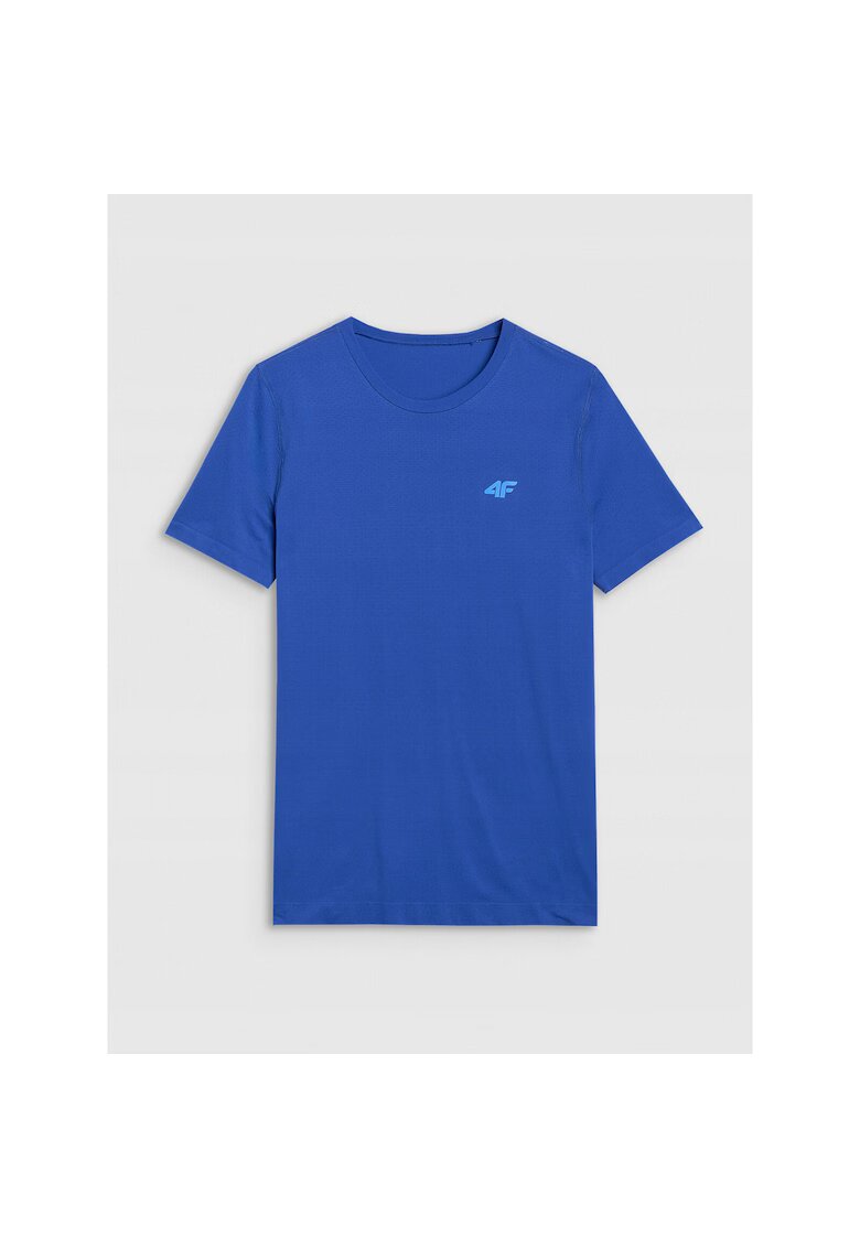 4F Tricou sport barbati albastru - uscare rapida - sintetic - croiala slim