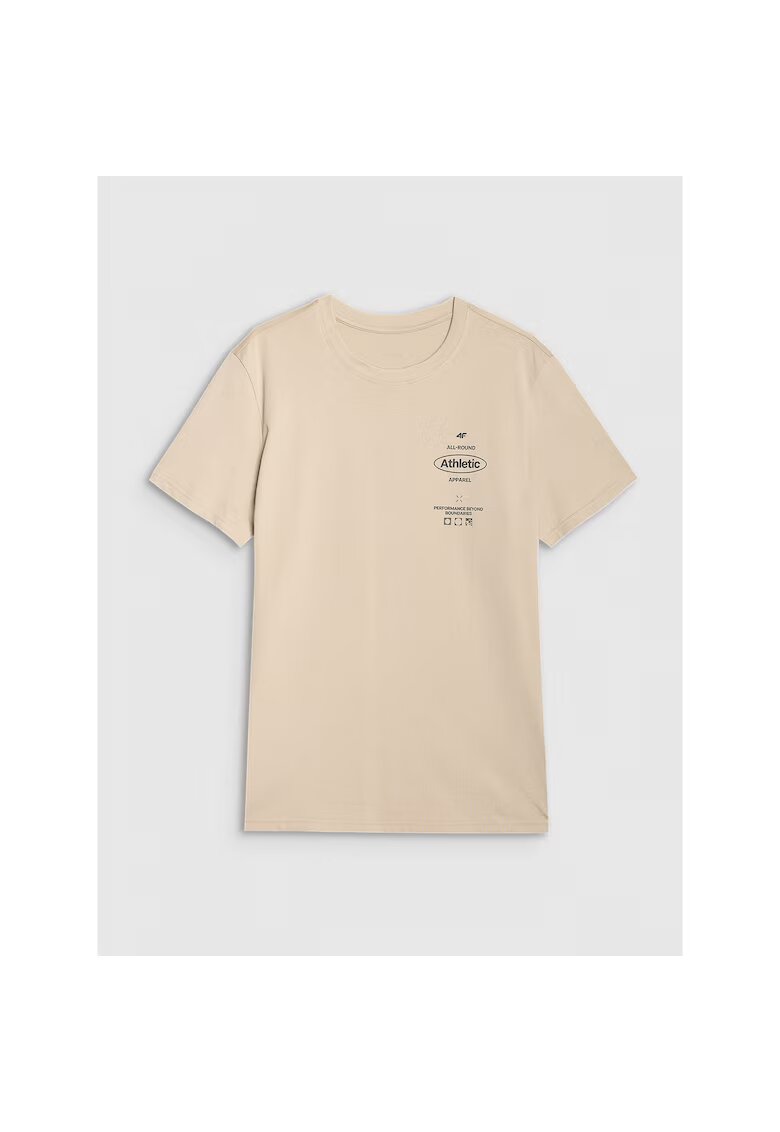 4F Tricou sport barbati bej - 100% bumbac
