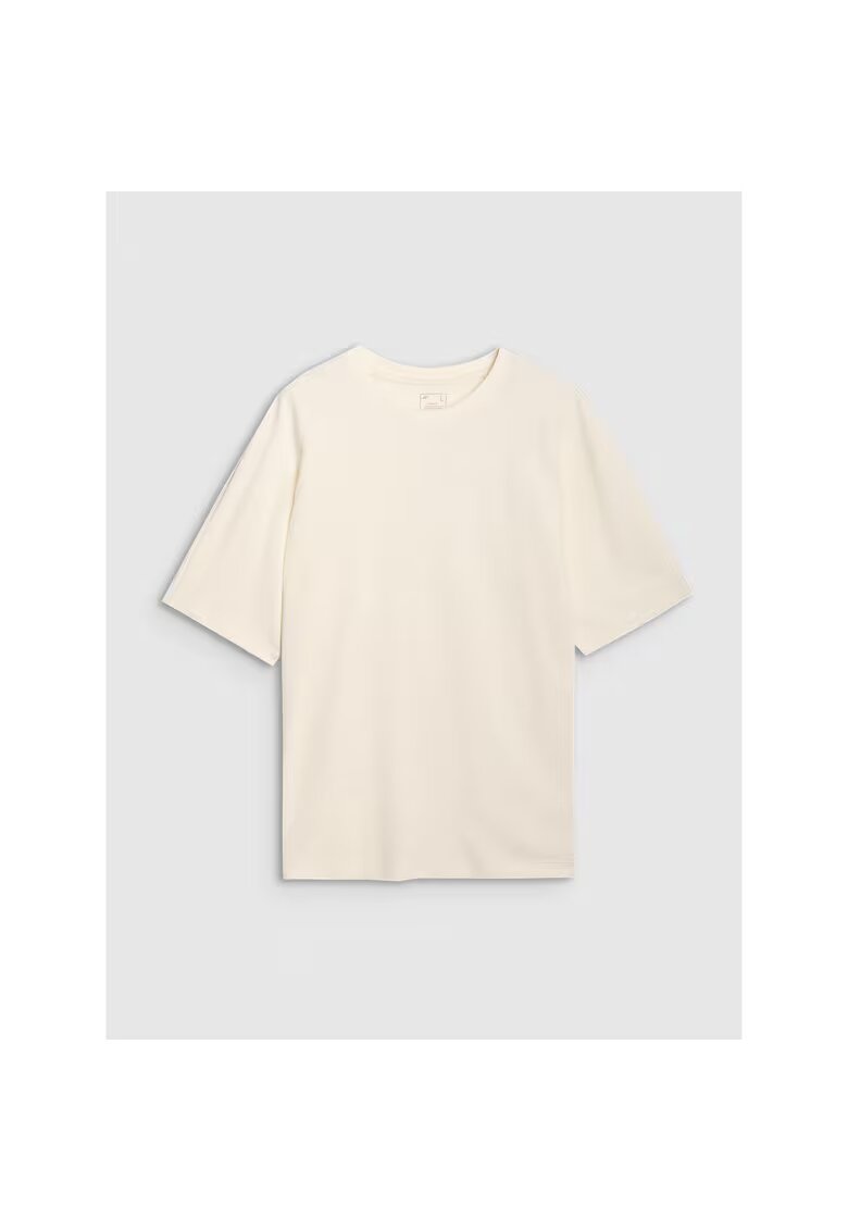 4F Tricou sport barbati supradimensionat - alb - modal