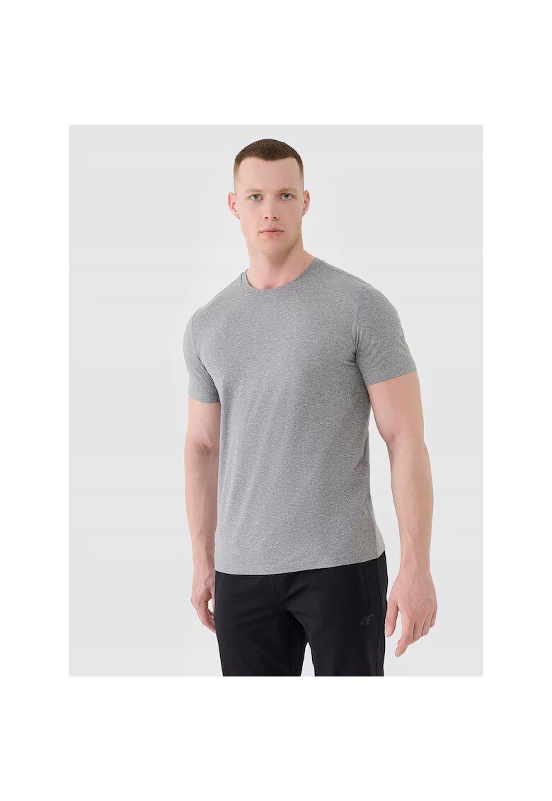 4F Tricou sport barbati uscare rapida - gri - material sintetic - Gri