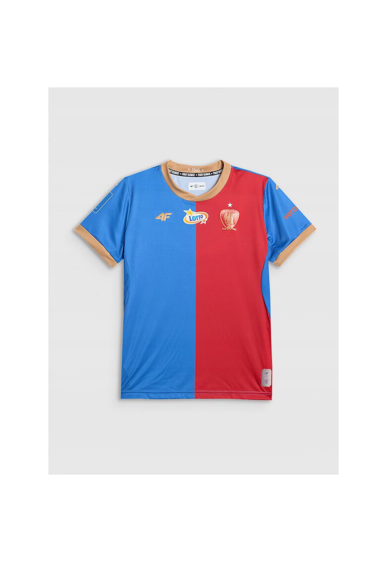 4F Tricou sport copii poliester - pentru fotbal - rosu/albastru