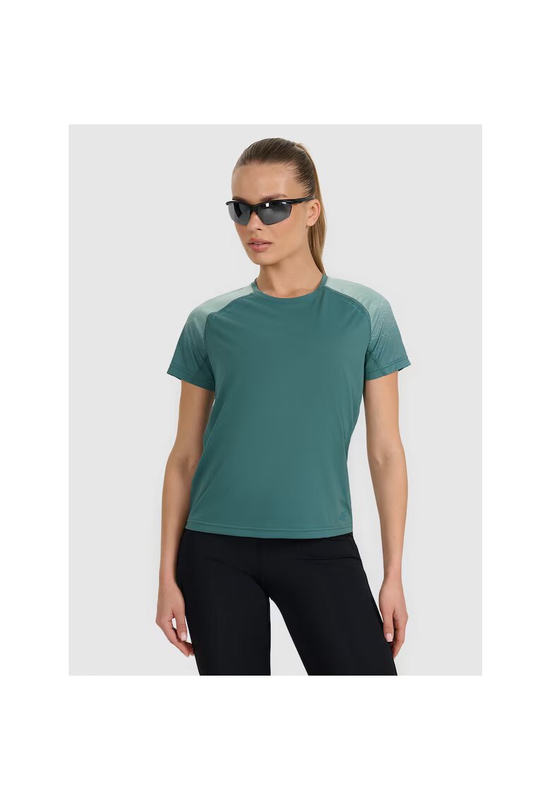 4F Tricou sport dama antrenament - usor - verde - poliester