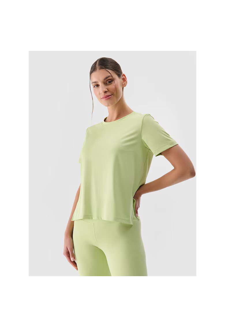 4F Tricou sport dama - supradimensionat - verde - poliester