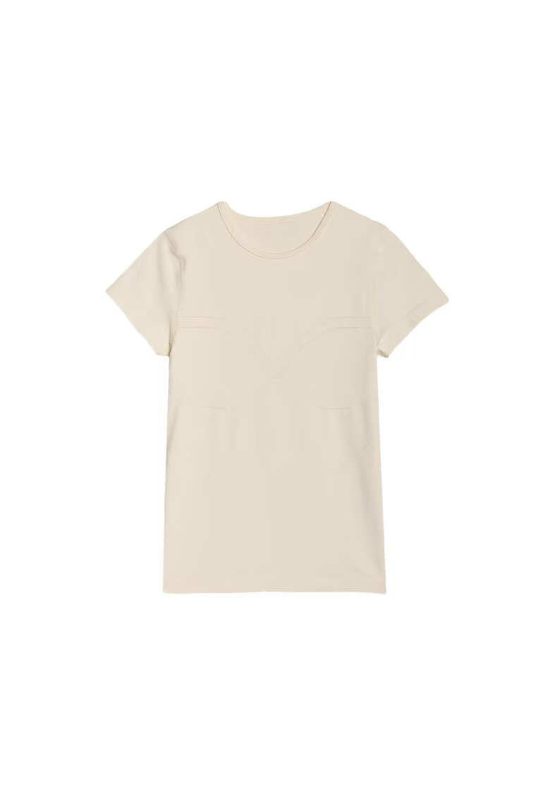 4F Tricou sport femei uscare rapida - ecru