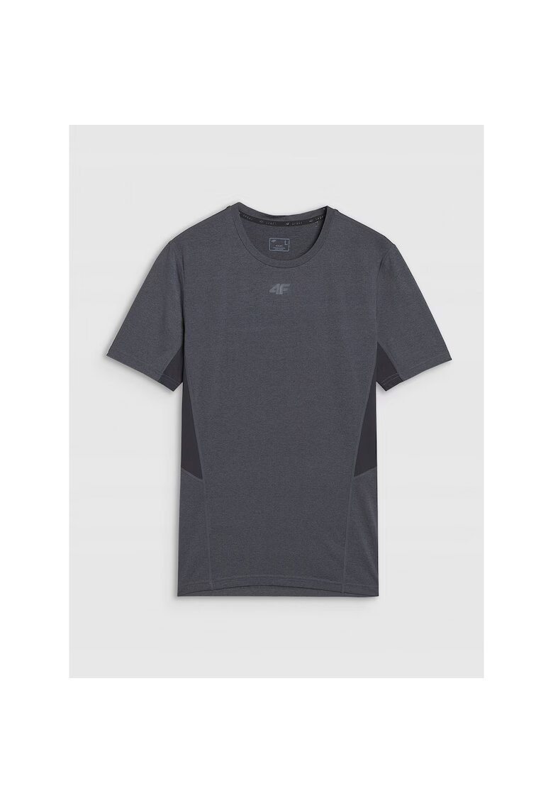 4F Tricou sport gri - uscare rapida - material sintetic - slim