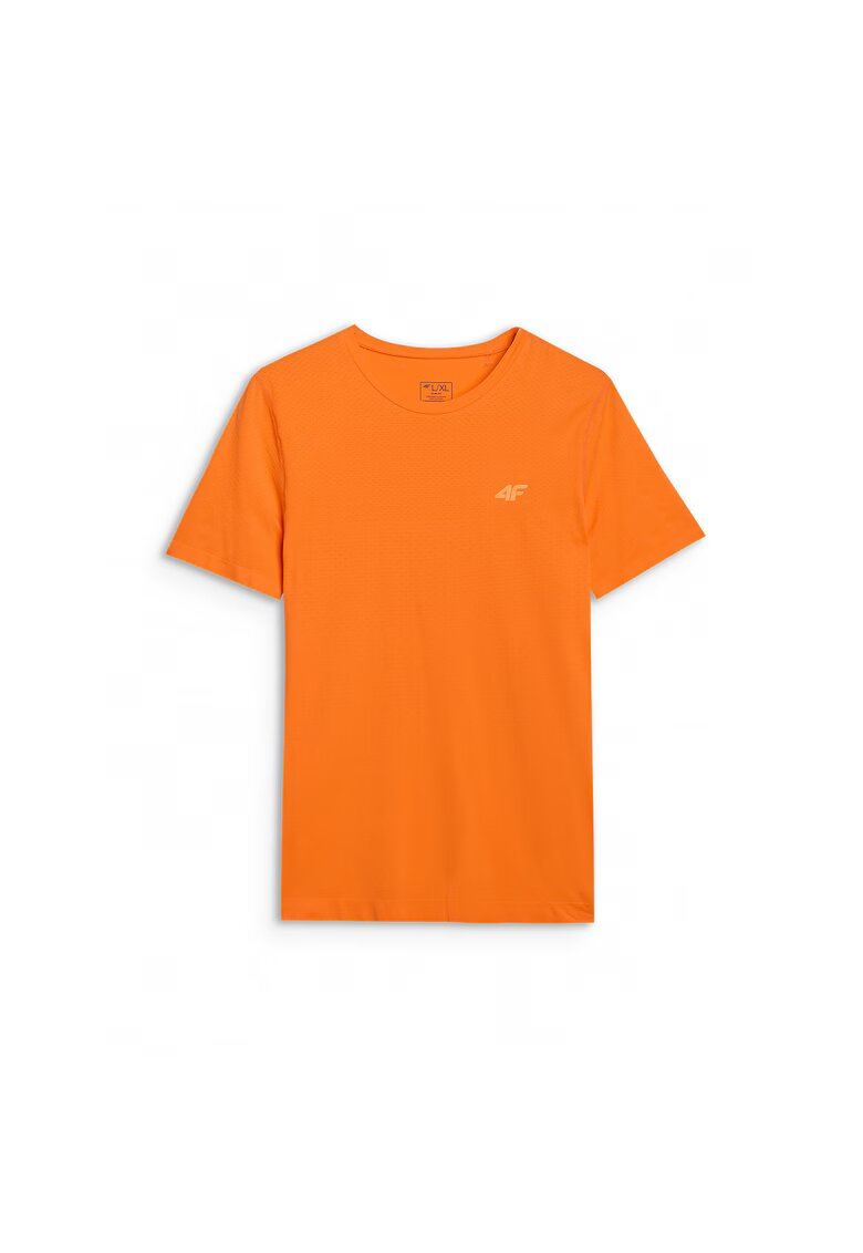 4F Tricou Trail Running Barbati Portocaliu - Slim Fit - Seamless - Dry - Material Sintetic - SS25 - Marimi S-XL