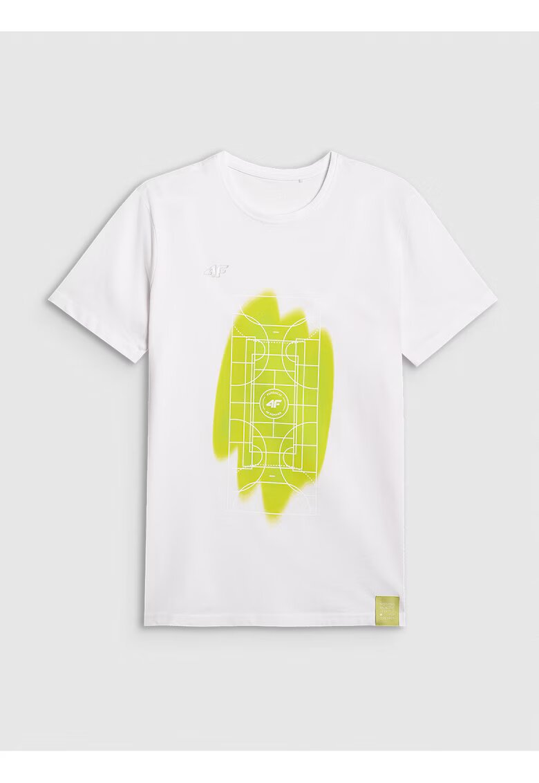4F Tricou unisex - alb - bumbac