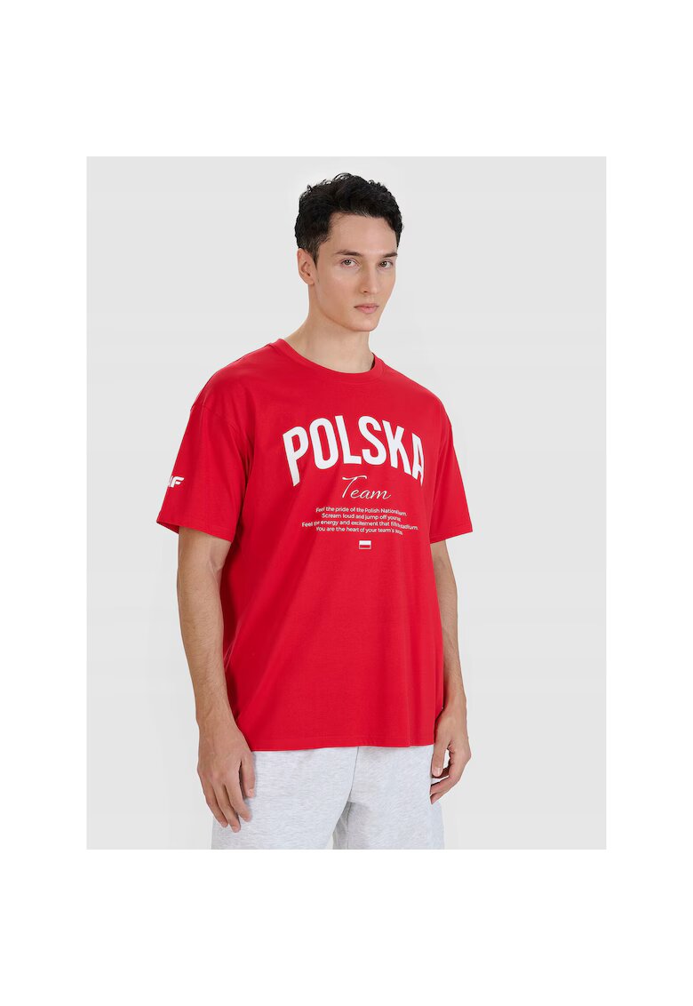 4F Tricou unisex rosu - bumbac - Rosu