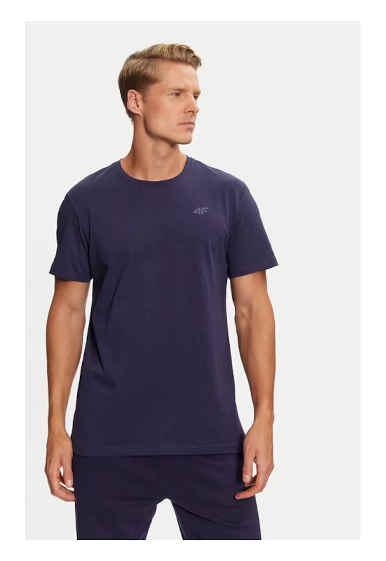 4F Tricou WMM00TTSHM1843 Bleumarin Regular Fit - Bumbac
