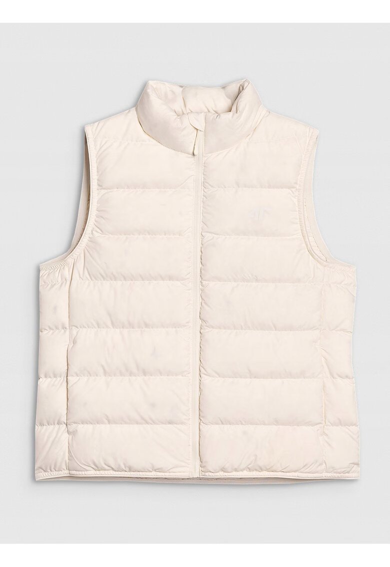 4F Vesta Matlasata Femei Alb Ecru - Puf Natural Sportstyle - Alb