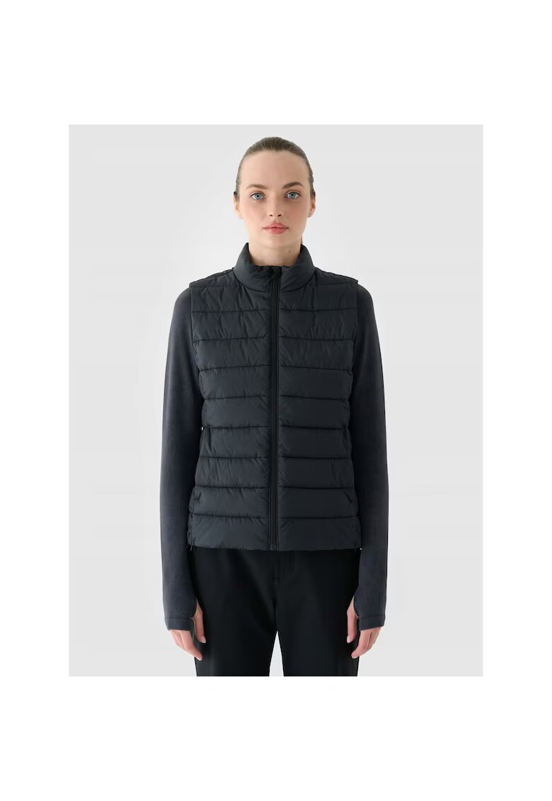 4F Vesta sport dama neagra - puf sintetic - croiala slim - matlasare orizontala