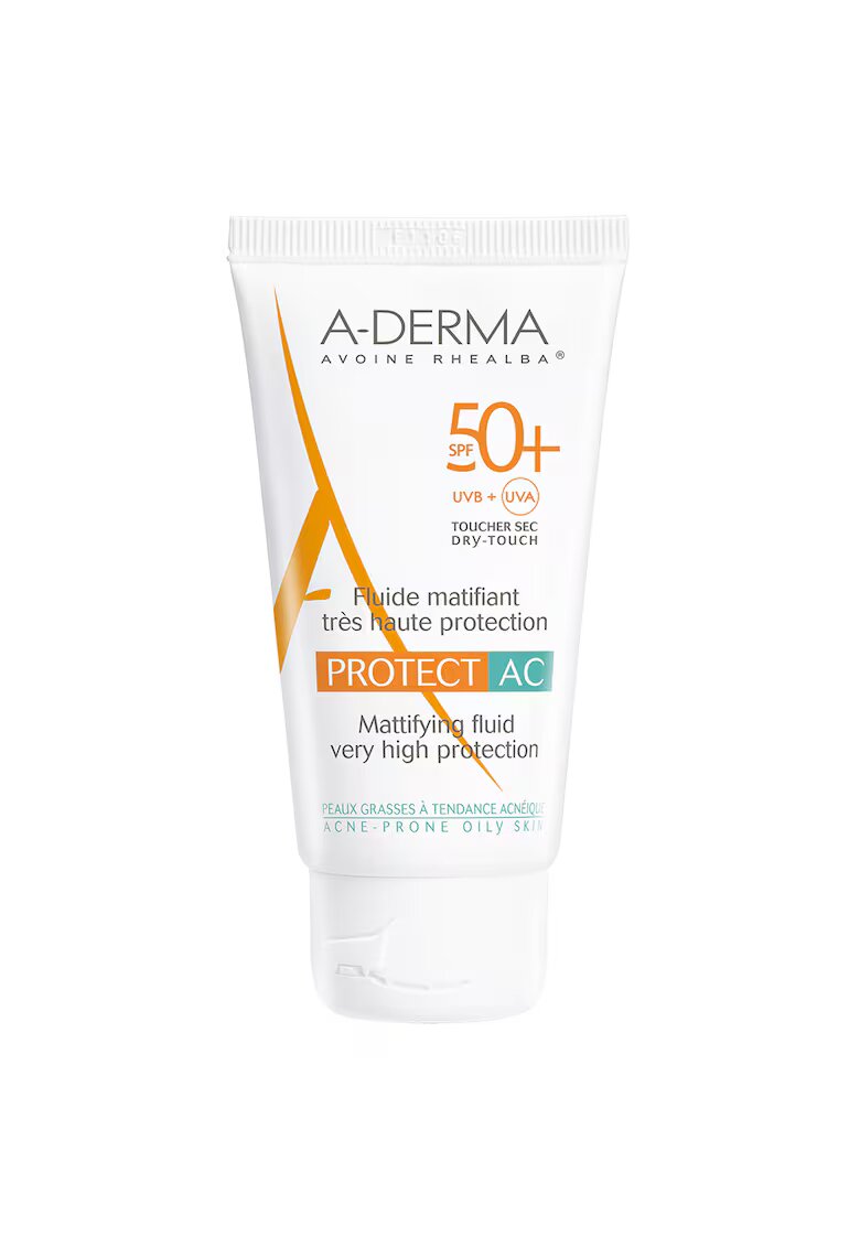 A-Derma Fluid matifiant cu protectie solara Protect AC SPF 50+ pentru ten gras - 40 ml