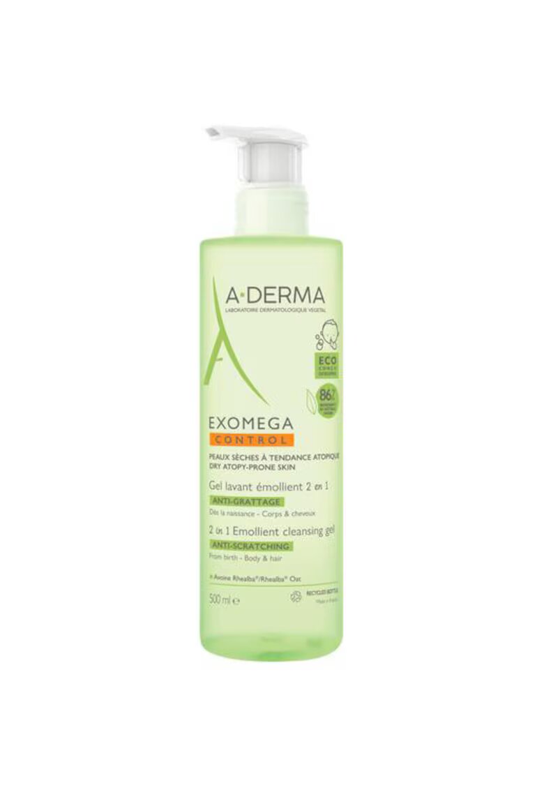 A-Derma Gel de curatare Exomega Control pentru piele uscata si atopica -pentru copii - 500 ml
