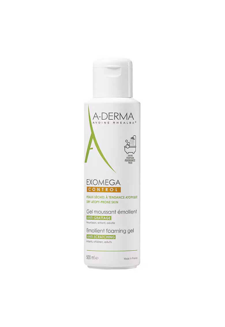 A-Derma Gel de curatare spumant Exomega Control pentru piele uscata si atopica - 500 ml