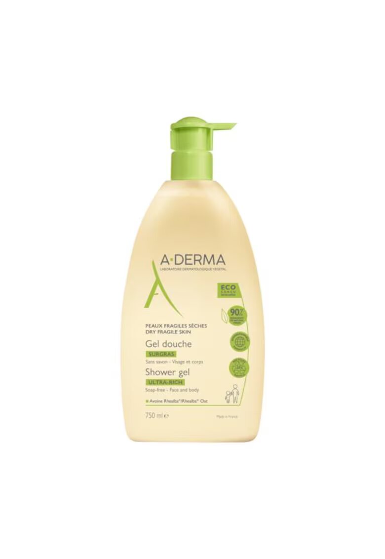 A-Derma Gel de dus spumant Ultra Rich pentru piele uscata - 750 ml