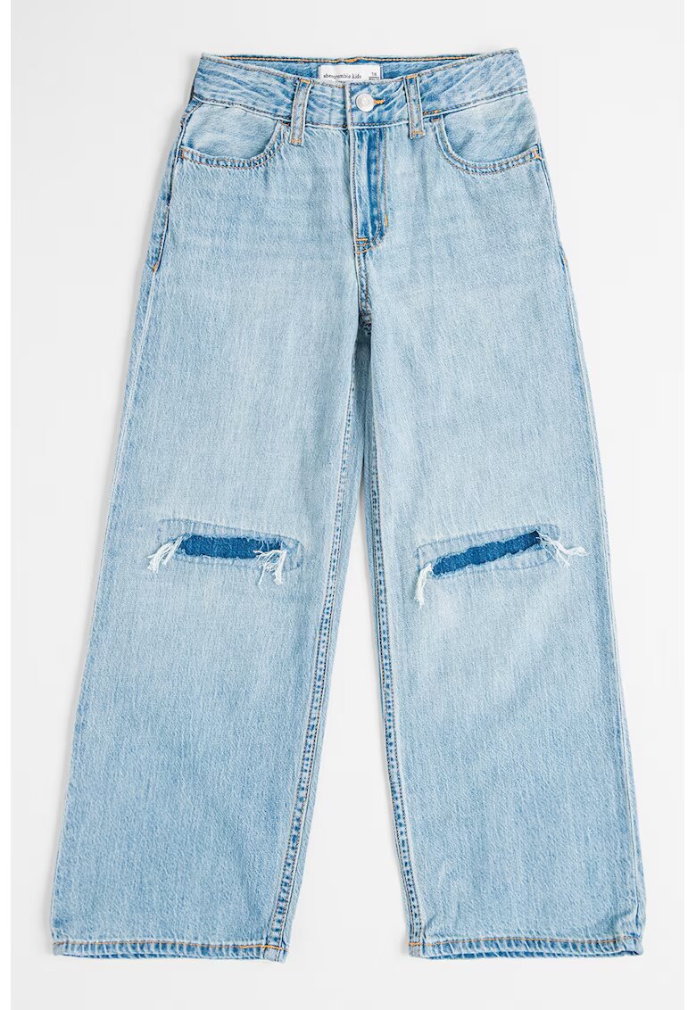 Abercrombie & Fitch Blugi relaxed fit cu talie medie - Albastru pastel