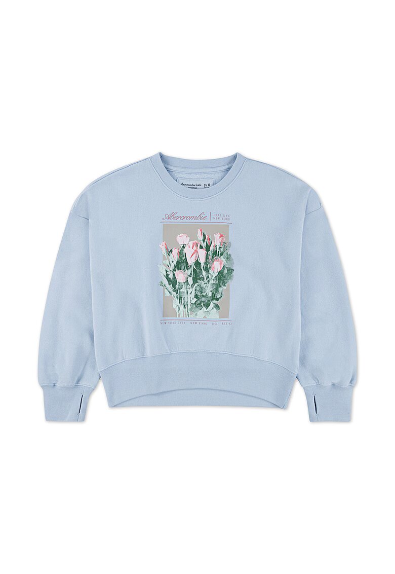 Abercrombie  Fitch Bluza de trening cu anouri pentru degete - Albastru deschis