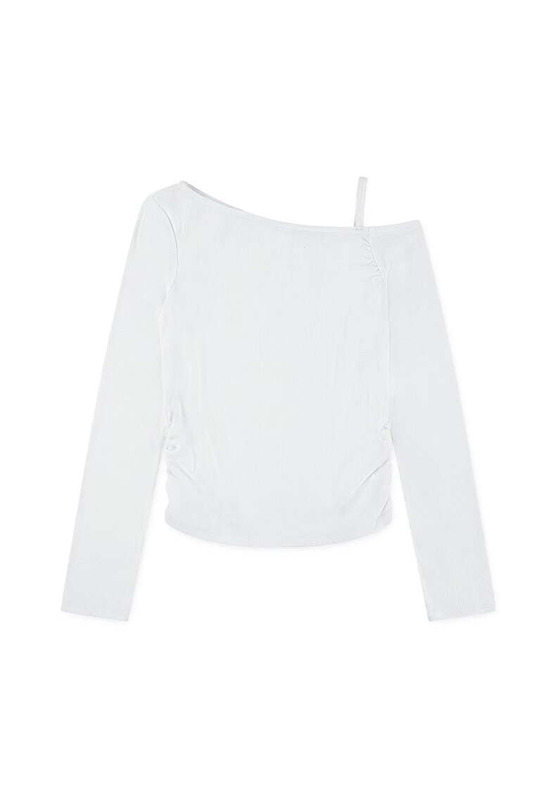 Abercrombie  Fitch Bluza striata cu insertie elastica laterala - Alb