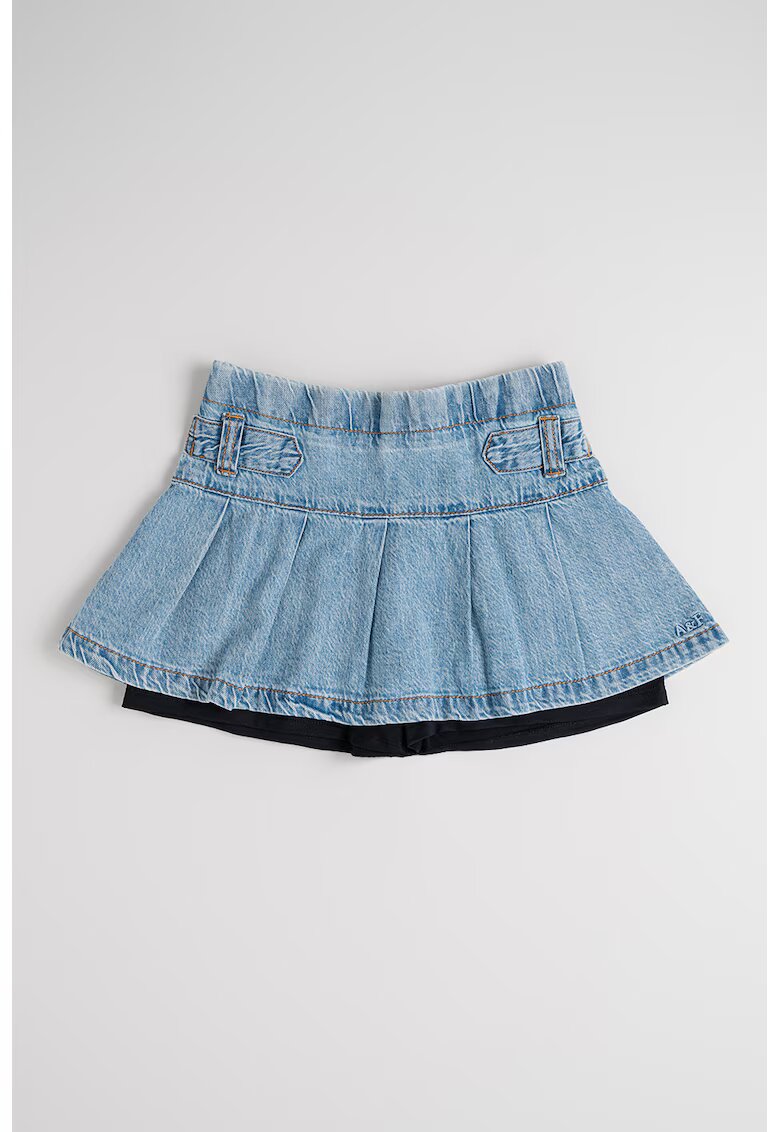 Abercrombie  Fitch Fusta-pantalon din denim - Albastru deschis melange