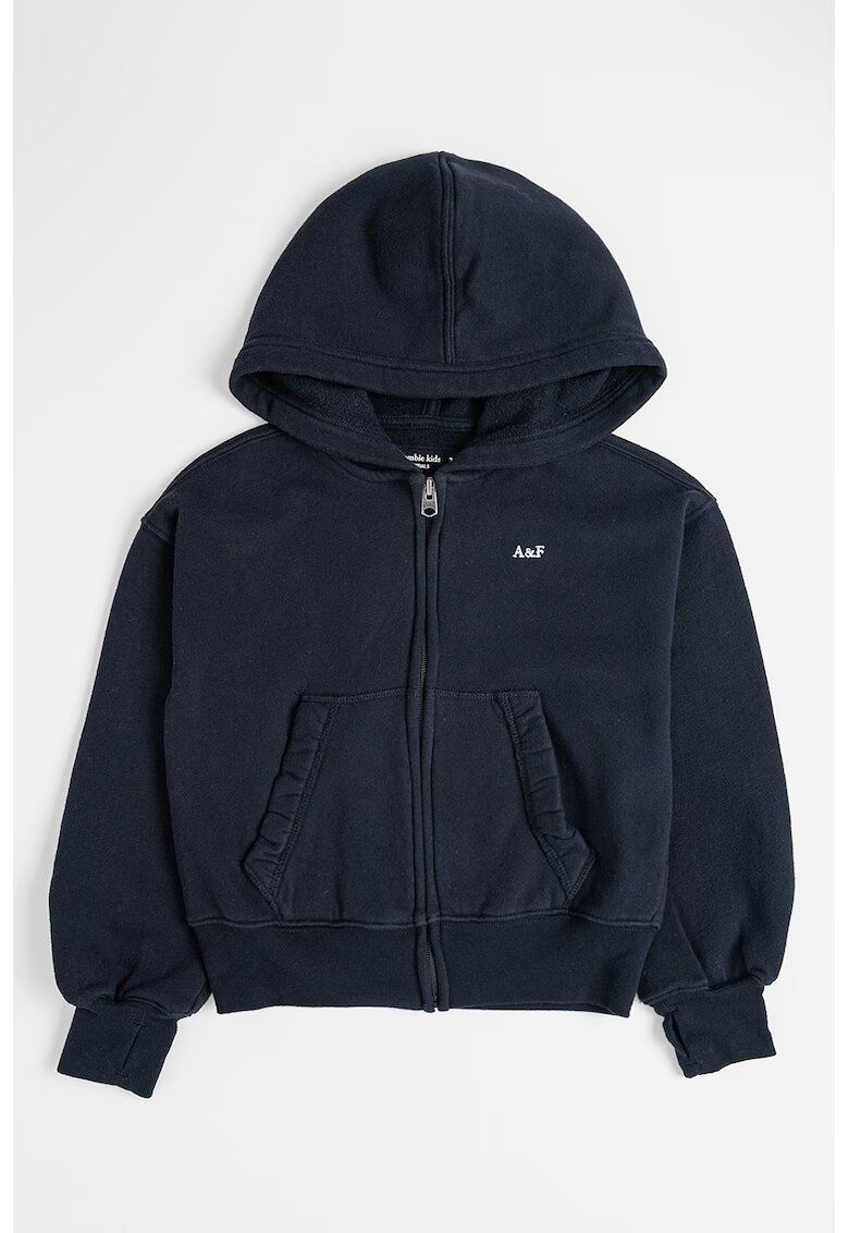 Abercrombie & Fitch Hanorac cu fermoar si model uni - Negru