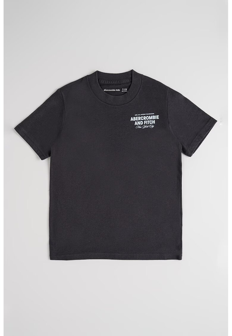 Abercrombie  Fitch Tricou cu imprimeu text contrastant pe spate - Gri antracit