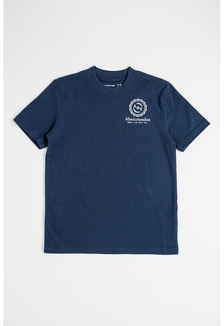 Abercrombie & Fitch Tricou din amestec de bumbac cu imprimeu - Alb/Bleumarin