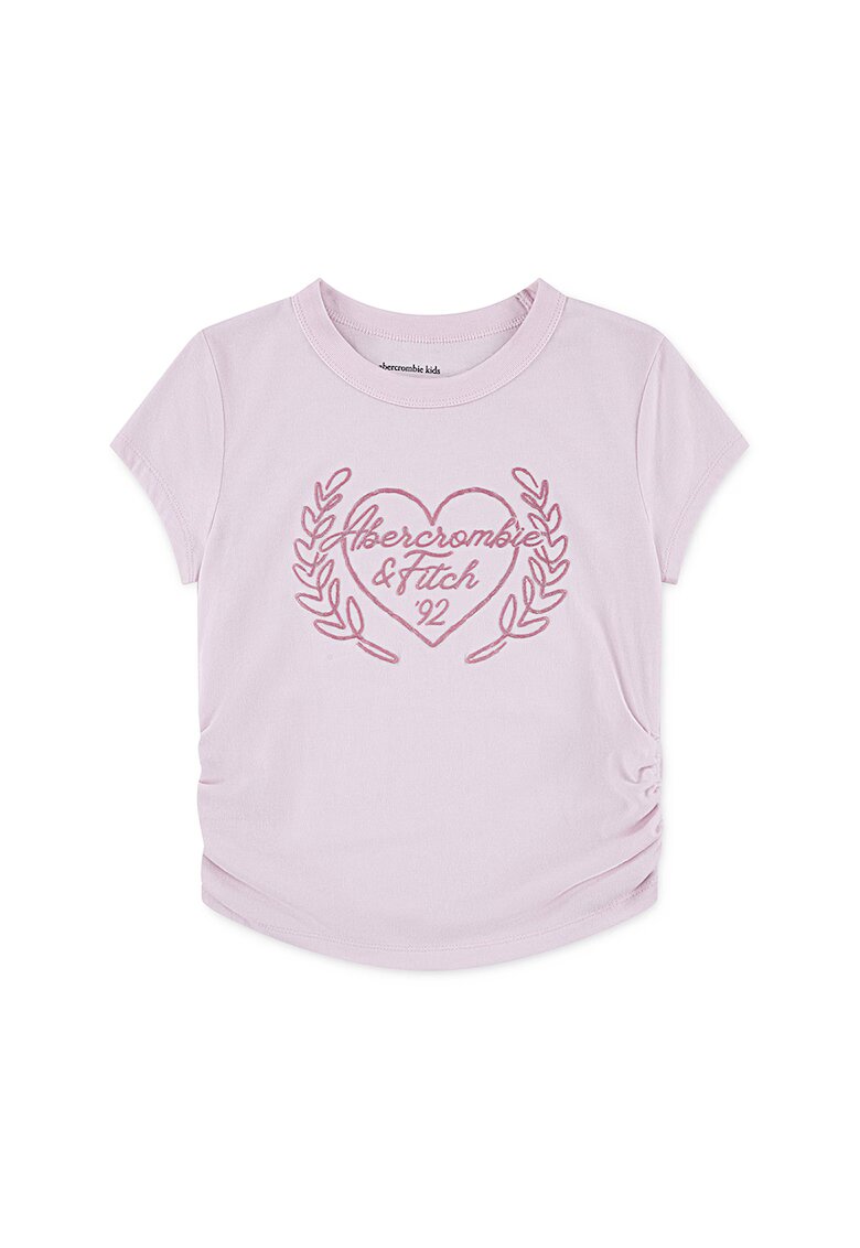 Abercrombie  Fitch Tricou din amestec de bumbac cu logo - Roz pal