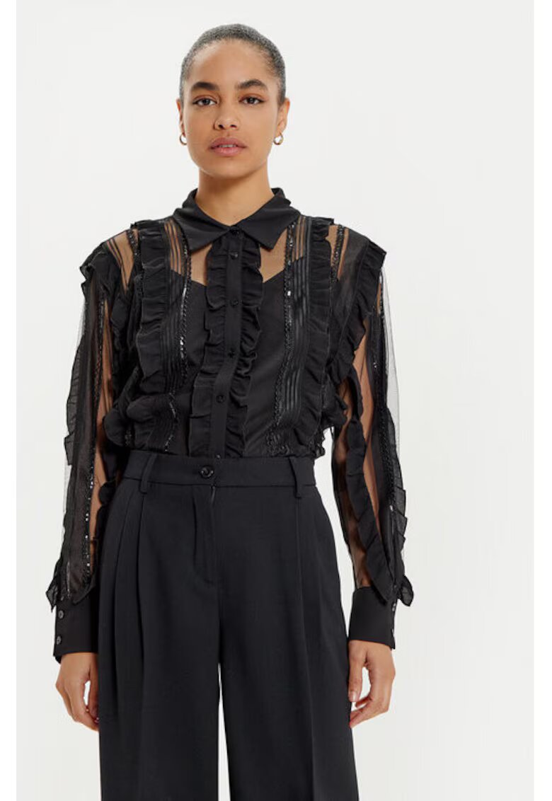 Access fashion Camasa dama - 304937804 - Poliester - Negru - Negru