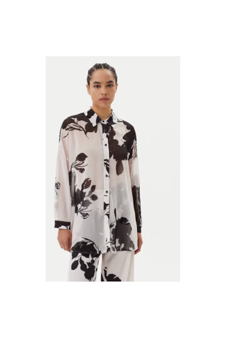Access fashion Camasa dama 53-7025 - Poliester reciclat - Alb/Negru - Alb/Negru