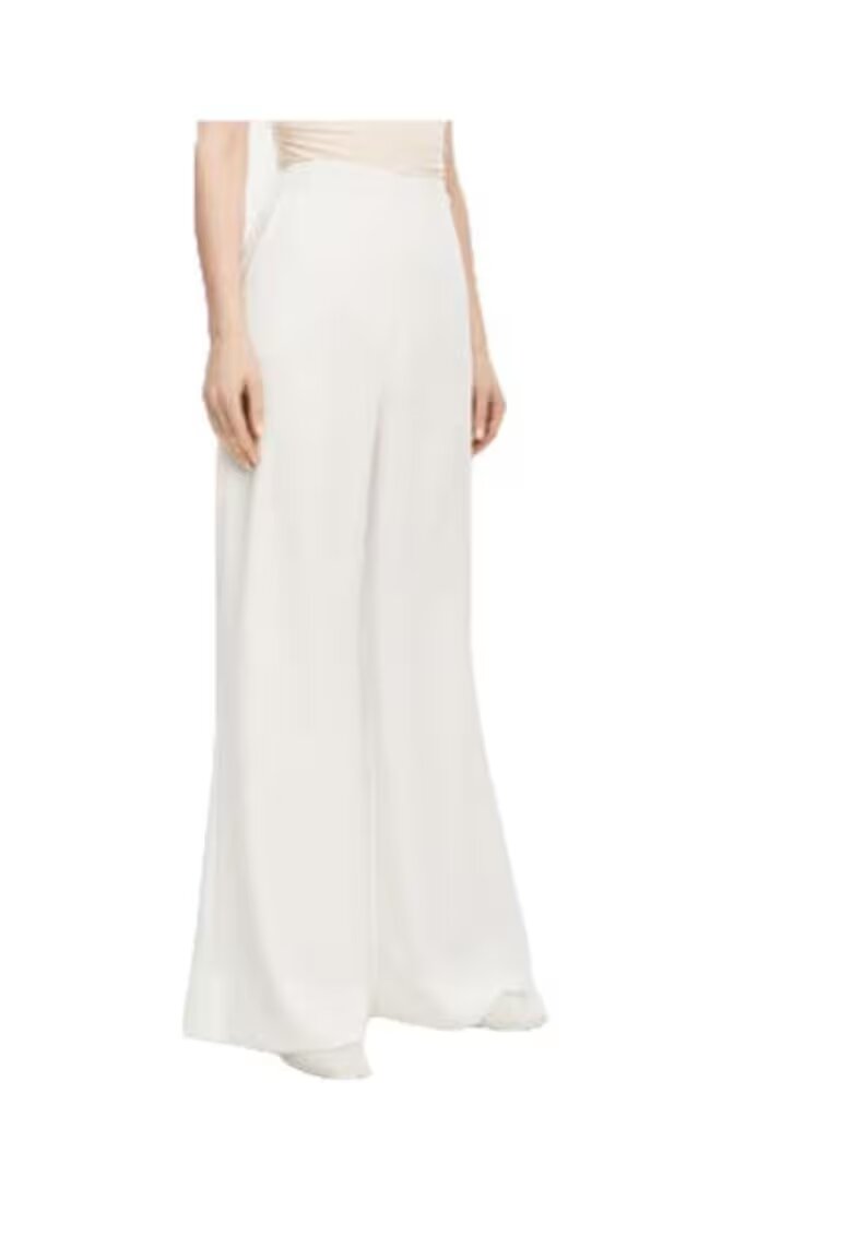 Access fashion Pantaloni dama poliester - alb