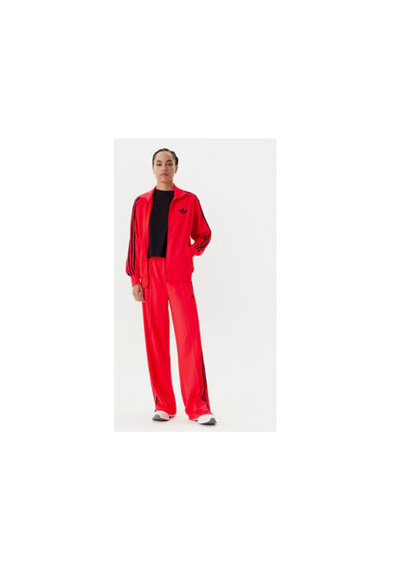 adidas Bluza de trening cu fermoar - logo si maneci cu dungi contrastante