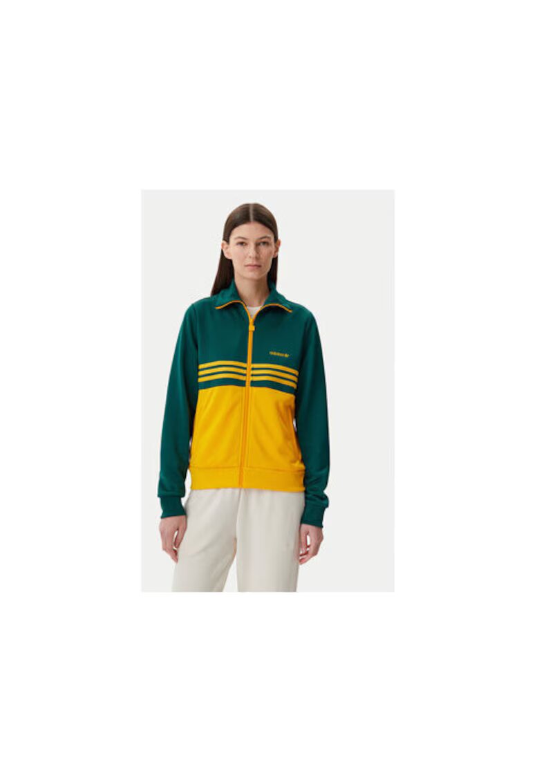 adidas Bluza de trening in doua culori cu fermoar